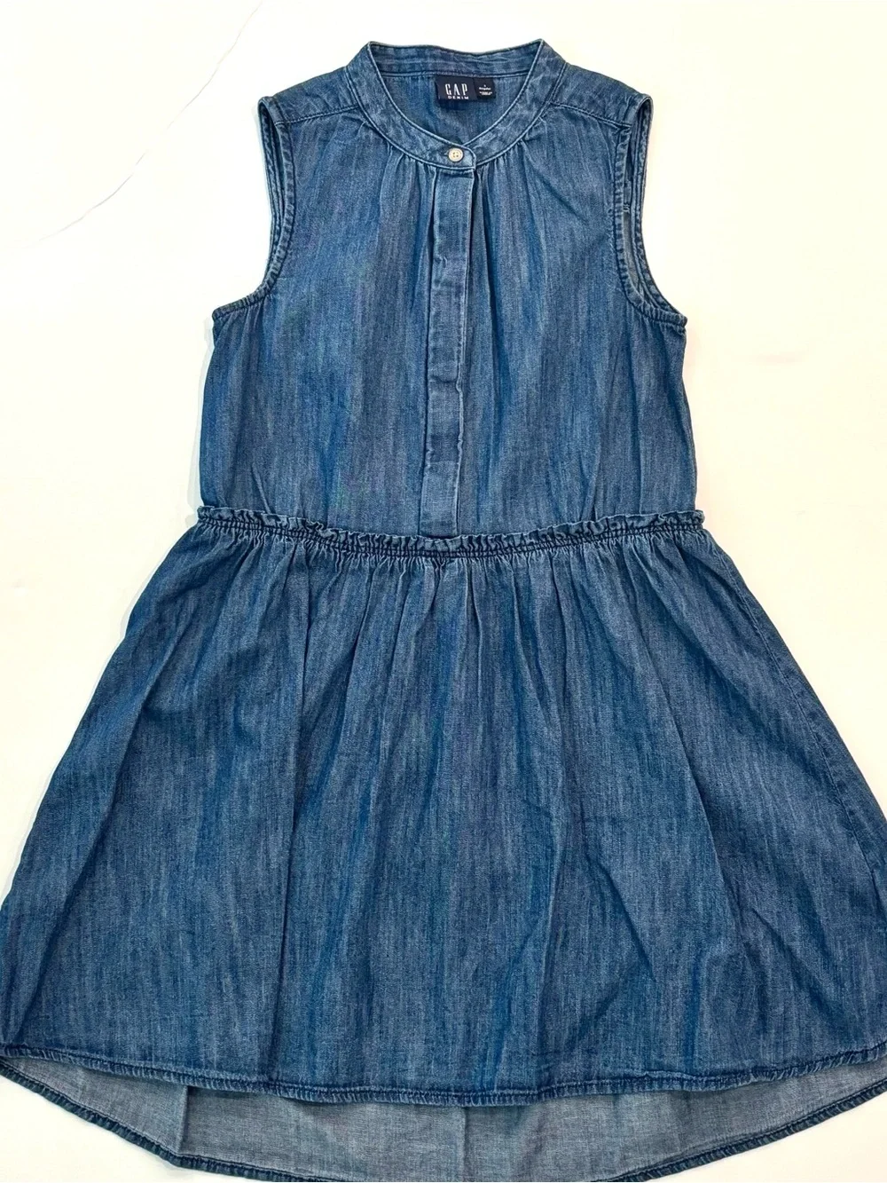 GAP Girls' Sleeveless Denim Chambray Dress 6-7